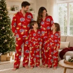 Ohio State Buckeyes Long Pajama Set Customized Snack Scatter Scarlet Best Selling