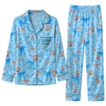 oklahoma city thunder long pajama set custom ribbon chains blue best selling.webp