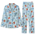 oklahoma city thunder long pajama set custom ribbon florals blue best selling.webp