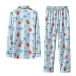 oklahoma city thunder long pajama set custom ribbon florals blue best selling.webp