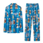 Oklahoma City Thunder Long Pajama Set Customized Animal Scatter Blue Best Selling
