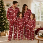 Oklahoma Sooners Long Pajama Set Custom Cloud Stars Crimson Best Selling