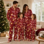 Oklahoma Sooners Long Pajama Set Custom Snack Scatter Crimson Best Selling