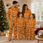 Oklahoma State Cowboys Long Pajama Set Personalized Animal Scatter Orange Best Selling