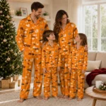 Oklahoma State Cowboys Long Pajama Set Personalized Heart Charms Orange Best Selling