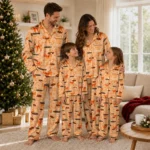 Oklahoma State Cowboys Long Pajama Set Personalized Ribbon Chains Orange Best Selling