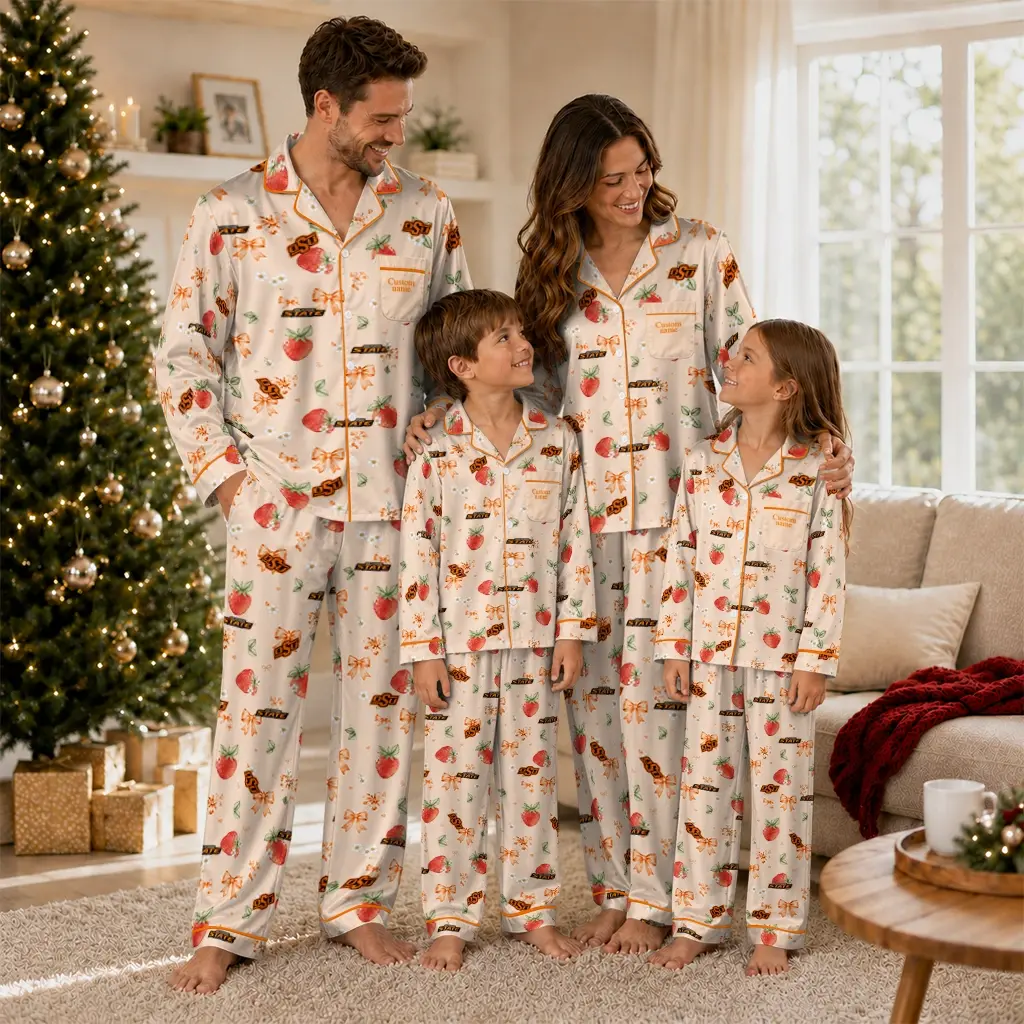 Oklahoma State Cowboys Long Pajama Set Personalized Ribbon Florals Orange Latest Model Oklahoma State Cowboys Long Pajama Set Personalized Ribbon Florals Orange Latest Model