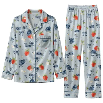 Old Dominion Monarchs Long Pajama Set Custom Ribbon Florals Blue Best Selling