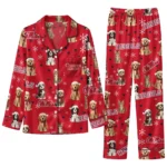 Ole Miss Rebels Long Pajama Set Customized Animal Scatter Red Best Selling