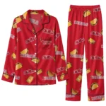 Ole Miss Rebels Long Pajama Set Customized Snack Scatter Red Best Selling