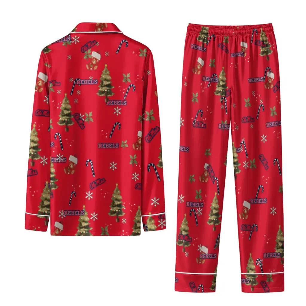 Ole Miss Rebels Long Pajama Set Customized Sprig Scatter Red Fashion Forward Ole Miss Rebels Long Pajama Set Customized Sprig Scatter Red Fashion Forward