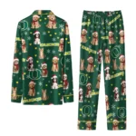 Oregon Ducks Long Pajama Set Customized Animal Scatter Green Best Selling