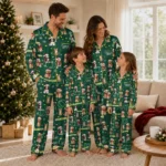 Oregon Ducks Long Pajama Set Customized Animal Scatter Green Best Selling