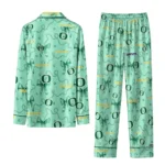 Oregon Ducks Long Pajama Set Customized Ribbon Chains Green Best Selling