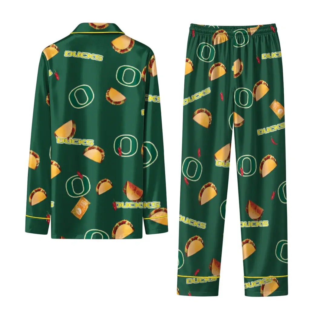 Oregon Ducks Long Pajama Set Customized Snack Scatter Green Fashion Forward Oregon Ducks Long Pajama Set Customized Snack Scatter Green Fashion Forward