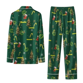 Oregon Ducks Long Pajama Set Customized Sprig Scatter Green Fashion Forward