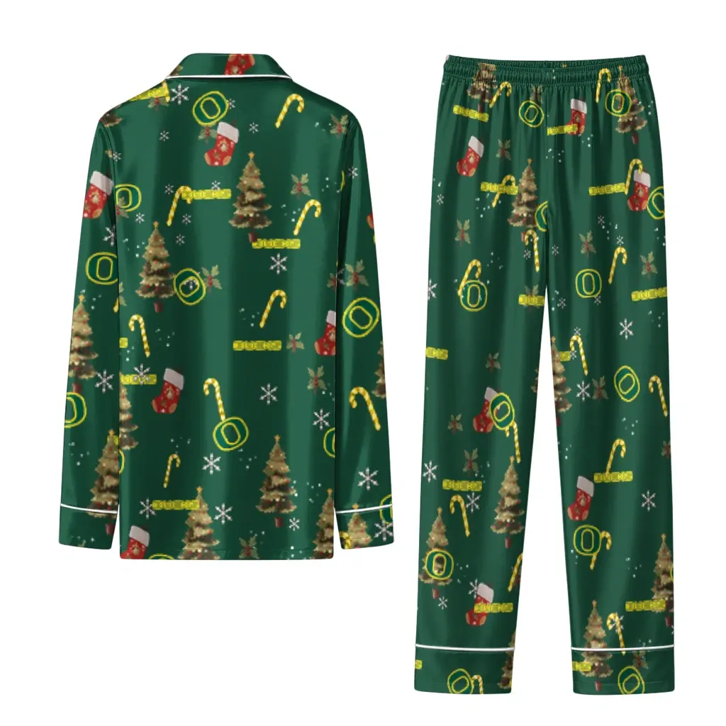 Oregon Ducks Long Pajama Set Customized Sprig Scatter Green Fashion Forward Oregon Ducks Long Pajama Set Customized Sprig Scatter Green Fashion Forward
