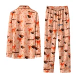Oregon State Beavers Long Pajama Set Personalized Ribbon Chains Orange Best Selling