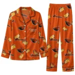 Oregon State Beavers Long Pajama Set Personalized Snack Scatter Orange Best Selling