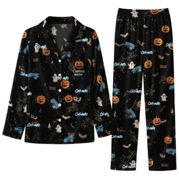 orlando magic long pajama set custom icon confetti black best selling.webp
