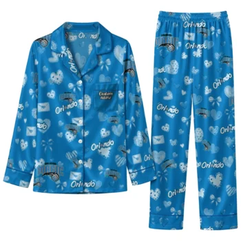 orlando magic long pajama set personalized heart charms blue best selling.webp