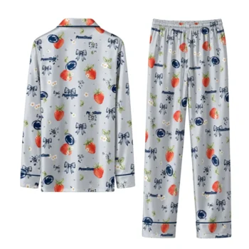 Penn State Nittany Lions Long Pajama Set Personalized Ribbon Florals Blue Fashion Forward