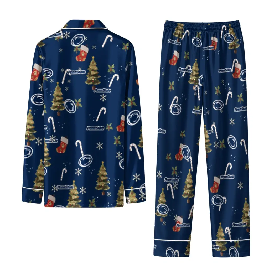 Penn State Nittany Lions Long Pajama Set Personalized Sprig Scatter Blue Fashion Forward Penn State Nittany Lions Long Pajama Set Personalized Sprig Scatter Blue Fashion Forward