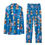 Philadelphia 76ers Long Pajama Set Custom Animal Scatter Blue Best Selling