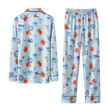 philadelphia 76ers long pajama set personalized ribbon florals blue fashion forward.webp
