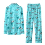 philadelphia eagles long pajama set custom ribbon chains green best selling.webp