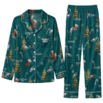 Philadelphia Eagles Long Pajama Set Custom Sprig Scatter Green Best Selling