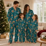 Philadelphia Eagles Long Pajama Set Personalized Candy Scatter Green Best Selling