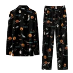 philadelphia eagles long pajama set personalized icon confetti black best selling.webp