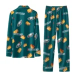 Philadelphia Eagles Long Pajama Set Personalized Snack Scatter Green Best Selling