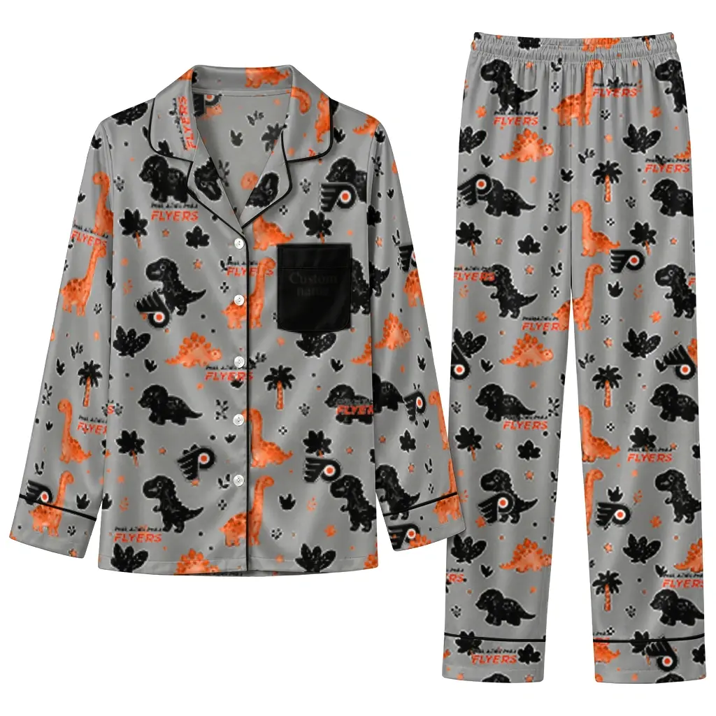 Philadelphia Flyers Long Pajama Set Personalized Character Scatter Best Selling Philadelphia Flyers Long Pajama Set Personalized Character Scatter Best Selling
