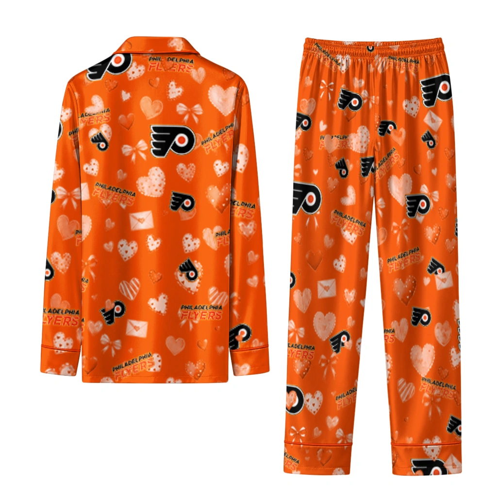 philadelphia flyers long pajama set personalized heart charms orange fashion forward.webp philadelphia flyers long pajama set personalized heart charms orange fashion forward.webp