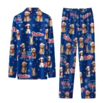 Philadelphia Phillies Long Pajama Set Personalized Animal Scatter Blue Best Selling