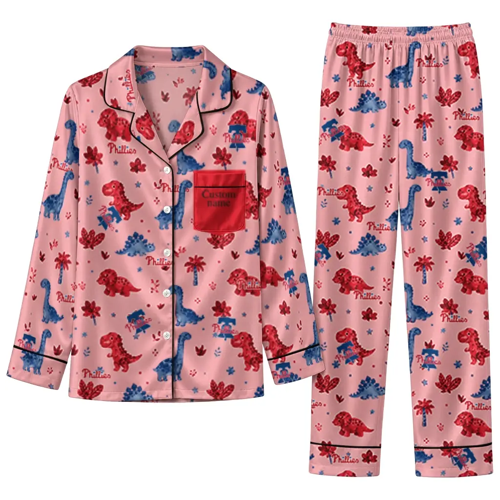 Philadelphia Phillies Long Pajama Set Personalized Character Scatter Best Selling Philadelphia Phillies Long Pajama Set Personalized Character Scatter Best Selling