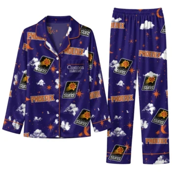 Phoenix Suns Long Pajama Set Custom Cloud Stars Purple Best Selling