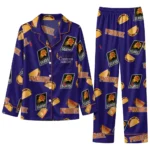 Phoenix Suns Long Pajama Set Personalized Snack Scatter Purple Best Selling