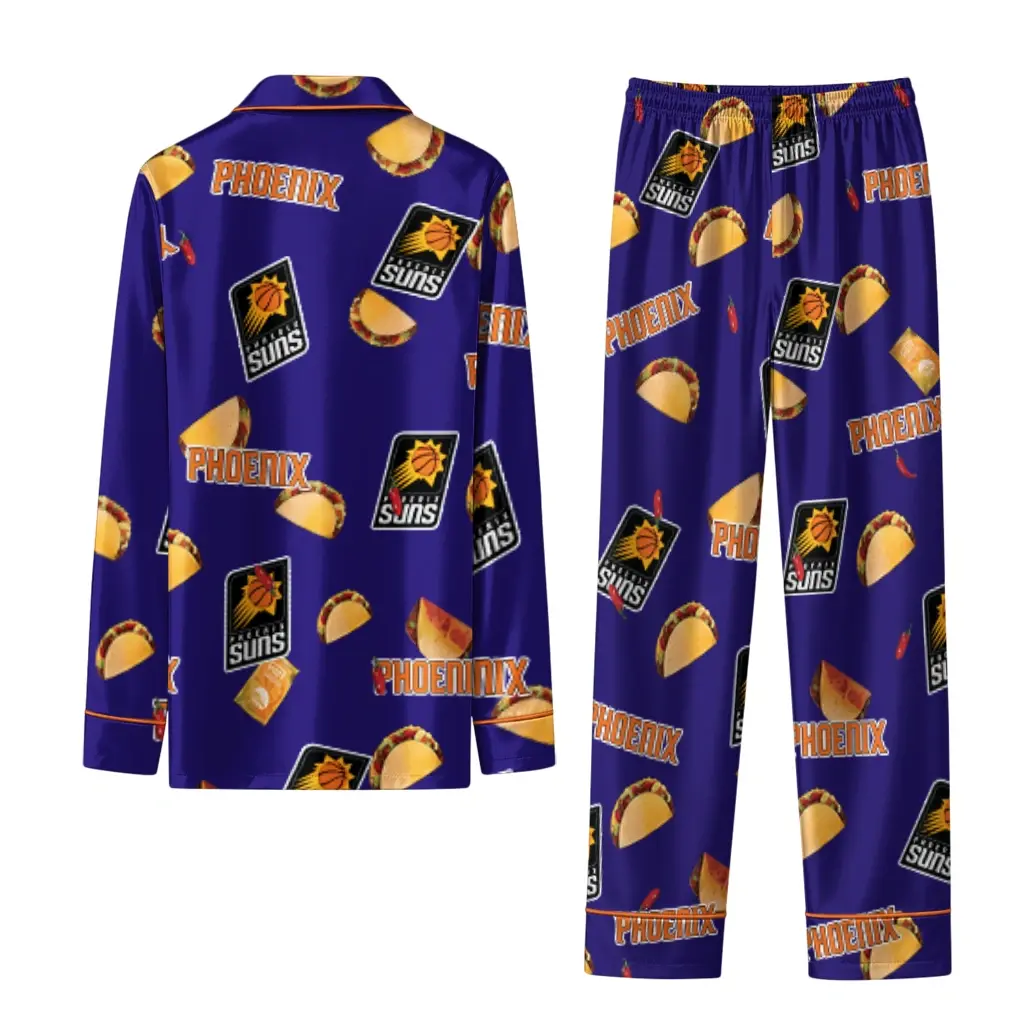 Phoenix Suns Long Pajama Set Personalized Snack Scatter Purple Fashion Forward Phoenix Suns Long Pajama Set Personalized Snack Scatter Purple Fashion Forward