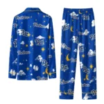Pittsburgh Panthers Long Pajama Set Personalized Cloud Stars Royal Blue Best Selling