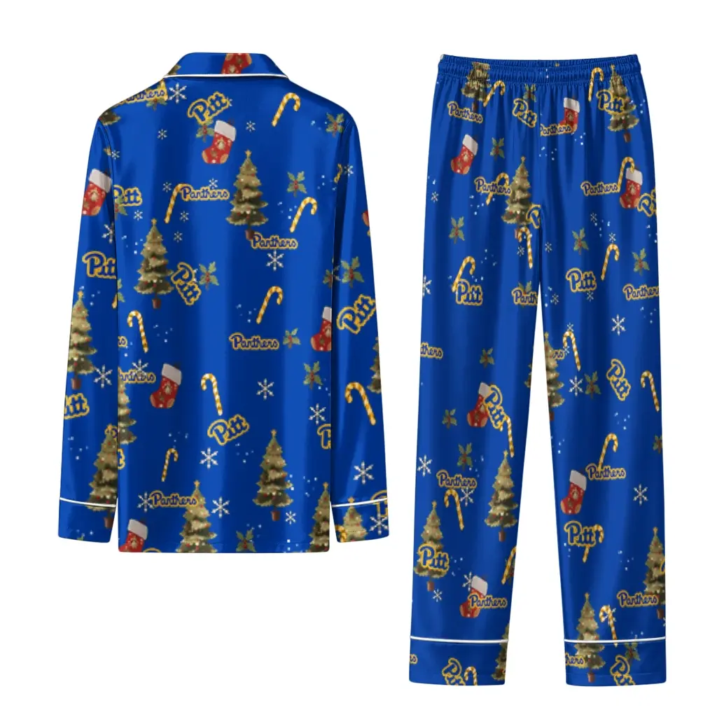 Pittsburgh Panthers Long Pajama Set Personalized Sprig Scatter Royal Blue Fashion Forward Pittsburgh Panthers Long Pajama Set Personalized Sprig Scatter Royal Blue Fashion Forward