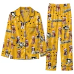 Pittsburgh Penguins Long Pajama Set Custom Animal Scatter Yellow Best Selling