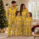 Pittsburgh Penguins Long Pajama Set Custom Animal Scatter Yellow Best Selling