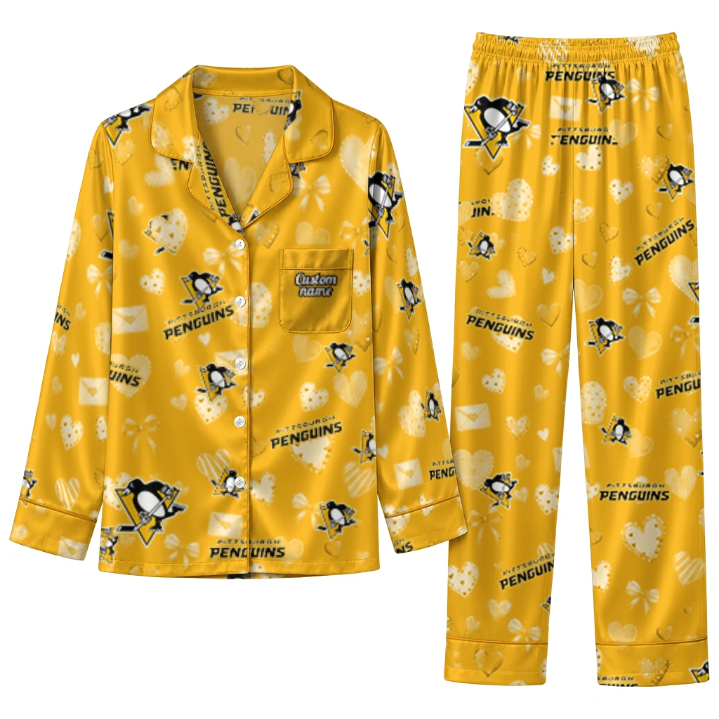 pittsburgh penguins long pajama set custom heart charms yellow best selling.webp pittsburgh penguins long pajama set custom heart charms yellow best selling.webp