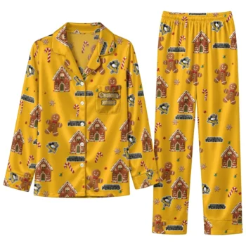 Pittsburgh Penguins Long Pajama Set Customized Candy Scatter Yellow Best Selling