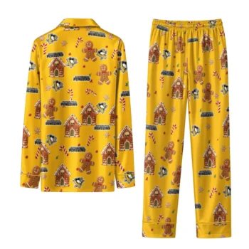 Pittsburgh Penguins Long Pajama Set Customized Candy Scatter Yellow Fashion Forward