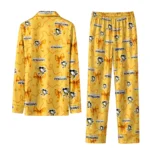 pittsburgh penguins long pajama set personalized ribbon chains yellow best selling.webp