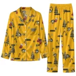 Pittsburgh Penguins Long Pajama Set Personalized Sprig Scatter Yellow Best Selling
